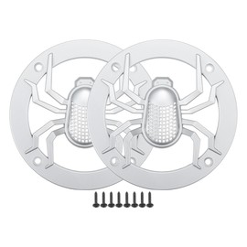 ACROPIX Universal 4" Car Speaker Grills Cover Round 4 Inch Audio Speaker Subwoofer Guard Protective Case with Mounting Screws ABS Silver Tone - Pack of 2