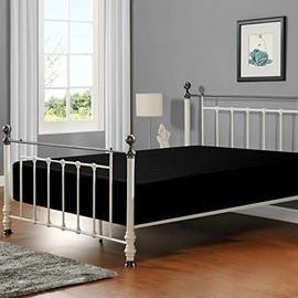 FLXXIE Full Microfiber Fitted Bed Sheet Only, Ultra Soft and Wrinkle, Fade, Shrinkage Resistant Deep Pocket Bottom Sheet, Black