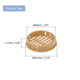 sourcing map 12Pcs 50mm/1.97" Circular Soffit Air Vents, Plastic Soffit Vent Cover, Round Mesh Hole Louver for Bathroom Kitchen Cabinet Wardrobe, Orange