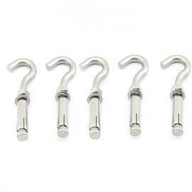 Yasorn M8 Open Cup Hook Screw Stainless Steel Expansion Heavy Duty Bolts Pack of 5