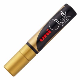 uni-ball 186610 Chalk Marker Uni Chalk with Wide Chisel Tip Gold