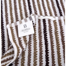 Premium Kitchen Towels (16”x 26”, 6 Pack) | Large Cotton Kitchen Hand Towels | Popcorn Striped Design | Dish Towels | 430 GSM Highly Absorbent Tea Towels Set with Hanging Loop | Tan