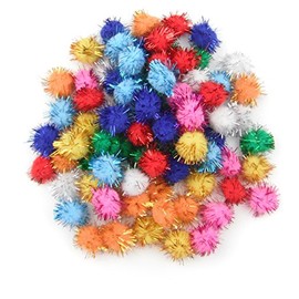 ALL in ONE Assorted Color Glitter Sparkle Pom Poms for Craft DIY (20MM)