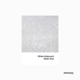 Hemway Craft Glitter - Multi-Size Chunky Fine Glitter Mix for Arts Crafts Tumbler Resin Painting Decorations Epoxy, Cosmetics for Nail Body Festival Art - White Iridescent - 100g / 3.5oz