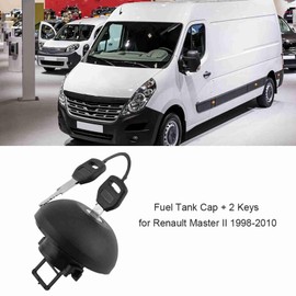 Kuuleyn Fuel Cap Black Plastic Fuel Petrol Diesel Locking Cap Cover with 2 Keys Suitable for Master II 1998-2010