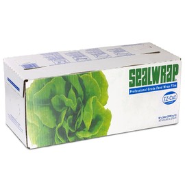 Fit Meal Prep Plastic Food Film Seal Wrap in Cutter Dispenser, Stretch Tight, Food Service Grade, 18" x 2000' Square Feet Roll