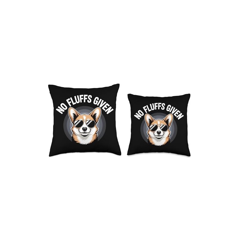 Funny Corgi No Fluffs Given Throw Pillow