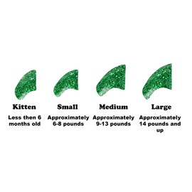 Purrdy Paws 100 Pack Soft Nail Caps for Cat Claws Green Glitter Small