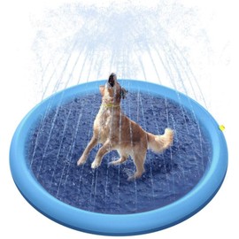Boono Pet Heat Protection Dog Pool Fountain Pool Mat Dog Shower Fountain Easy Clean Up (Blue, Medium, Diameter 59.1 inches (150 cm)