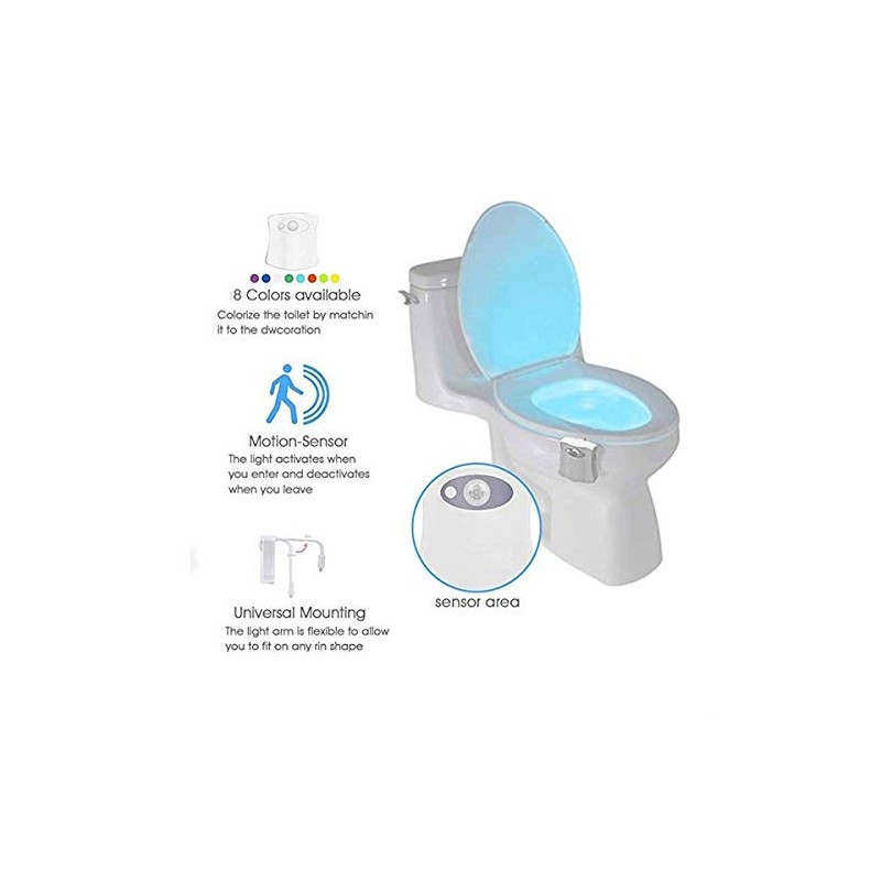 BSASHF 2 Pack Color Changing Toliet Night Light Motion Sensor
