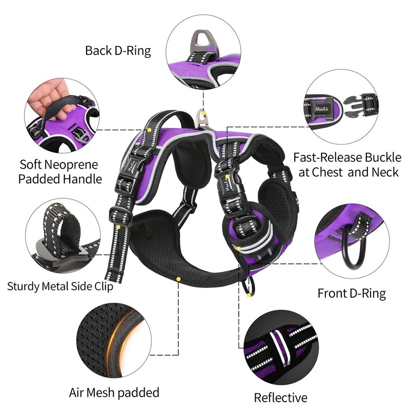 HEELE Dog Harness, No Pull Dog Harness Medium, Release on