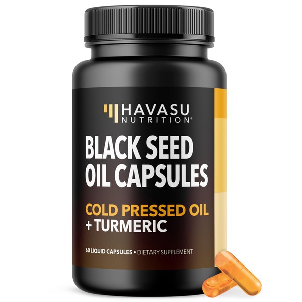 Black Seed Oil Capsules with Turmeric Curcumin Supplement - Immune
