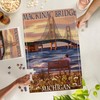 Lantern Press Mackinac, Michigan, Mackinac Bridge and Sunset, 1000 Piece