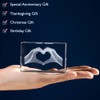 ERWEI Crystal Gifts Engraved Two Hands Form a Heart in