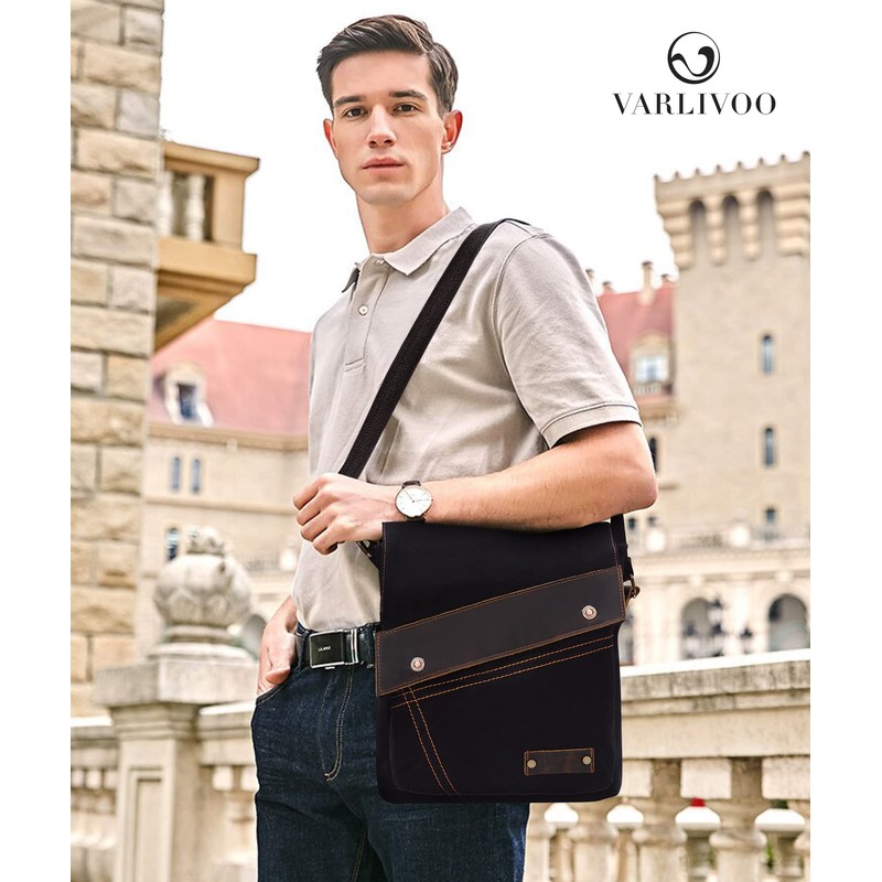 VARLIVOO Retro Men's Shoulder Bag Messenger Bags Work Bag Messenger