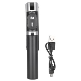 Tripod Selfie Stick with Light Mobile Phone Wireless Bluetooth Foldable Mini StandBlack