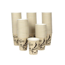 Smygoods 12oz Paper Hot Cup, 100/Pack, White, Disposable, Hot Drinkware, Coffee Cup.