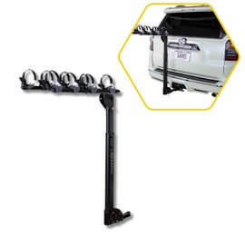 Saris Bike Rack, Grand Slam Hitch Car Rack, Universal Hitch, Hatch Access, Carries 4 Bicycles, Black