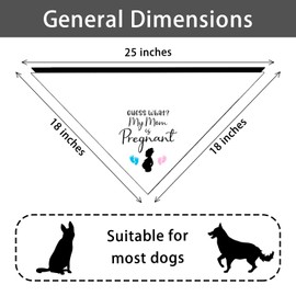 Guess What Mom is Pregnant Pregnancy Announcement Dog Bandana Funny Pet Dog Bandanas Dog Scarf Gender Reveal Photo Prop Decorations Accessories Pet Scarves Pet Accessories for Dog Lovers Pack of 2
