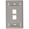 Leviton QuickPort Wallplate with ID Window, Single Gang, 2-Port, 42080-2GS,