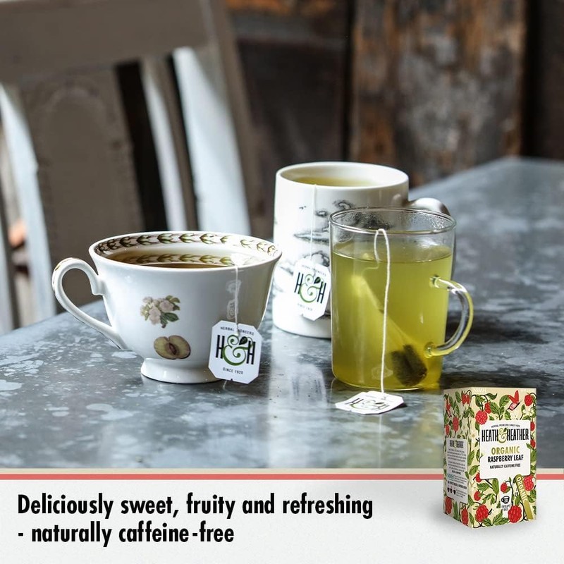 Heath & Heather Organic Raspberry Leaf Teabags | Individually Wrapped