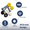 Car Number Plate Screws and Caps Set - 12 Pcs