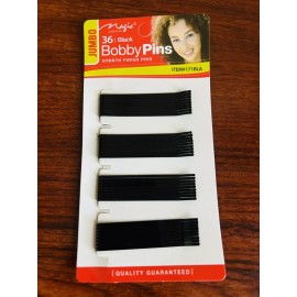 Magic Collection 36 Black Bobby Pins, Smooth Finish New