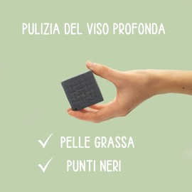 Tukiki Detox Gesichtsreiniger – Holzkohle und grüner Kaffee – vegan und plastikfrei, 70 g, Made in Italy