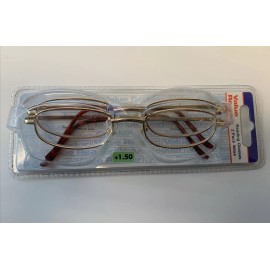 magnavision 80 pairs Magnivision Redireaders Gold Tortoise Reading Glasses +1.50 (40-2packs)