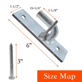 Jikacok Wall Mount Gate Hinge, Sturdy Fence Gate Hinges Fence Post Chain Link Gate Hinge. 4 Pack Sturdy Wall Mount Gate Hinges with 5/8 Hinge Pin