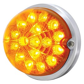United Pacific 37912 17LED Dual Function Watermelon Clear Reflector Flush Mount Auxiliary/Cab Light Kit, Sealed Lens - Amber LED/Amber Lens – ONE Unit