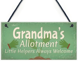 RED OCEAN Garden Sign Grandma's Allotment Shed SummerHouse Hanging Plaque Nan Nanny Gifts For Her