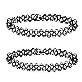 VIRAVENTO Tattoo Choker Necklaces for Women Gothic Rainbow Fishing Line Collar Necklace 90s Trendy Y2K Adjustable Stretchy Elastic Necklace Jewelry