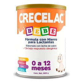 Leche de fórmula en polvo D-M Mexicana Crecelac Bebé sabor natural en lata de 1 de 800g - 0 meses a 1 años