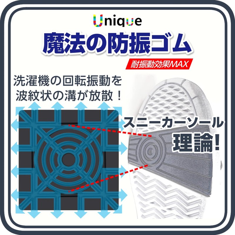 Kenkobahhands Anti-Vibration Rubber Soundproofing Mat Earthquakeproof Mat Washing Machine Raised