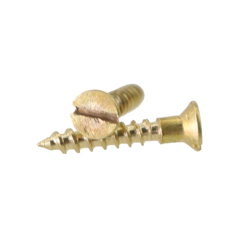 Pre-Drilling Screw MEETOOT 25pcs Brass Slotted Countersunk Head Screws Flat