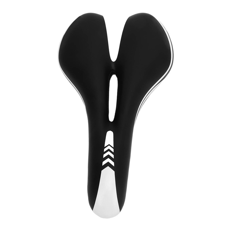 Silicone Bike Saddle Breathable Shock Absorption Black White Mountain Bike