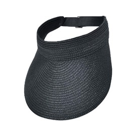 NOLACE Women's Sun Hat UV Protection Straw Hat Wide Brim Hat Adjustable Foldable Ponytail Beach Hat Metal Adjustable Buckle with Elastic Strap for Golf Travel Hiking, black, 55-60