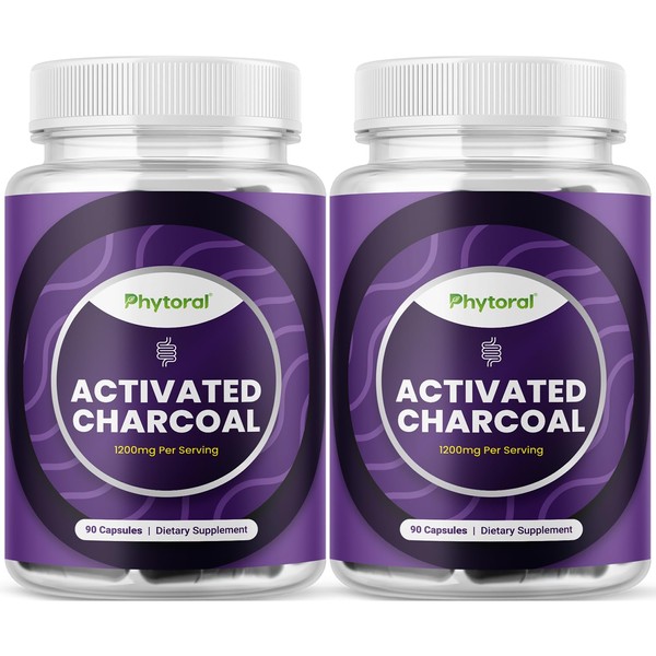 Extra Strength Activated Charcoal Pills - 1200mg Per Serving Activated