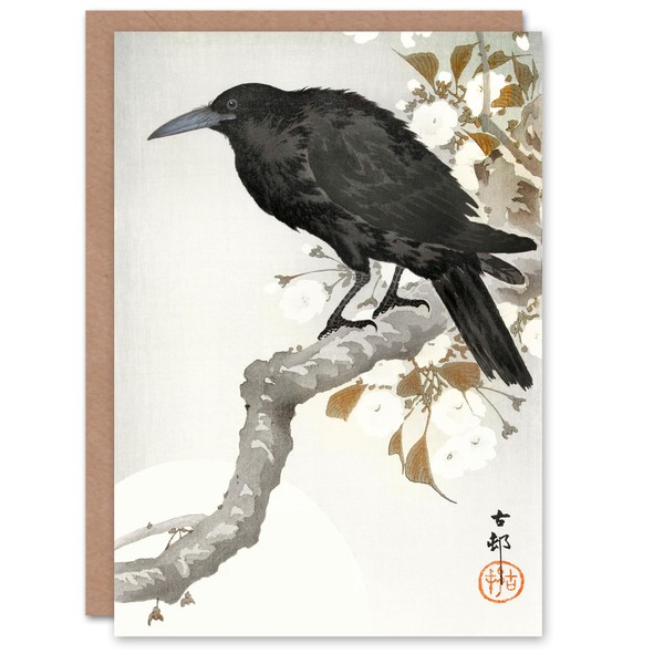 Artery8 Ohara Koson Japanese Art Card A Crow And The