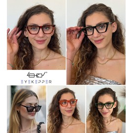 Eyekepper 10 Pack Reading Glasses Design Cat-Eye Large Readers Women Include 2 Reading Sunglasses +3.50