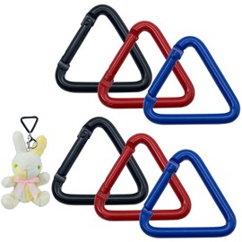 DHER Pack of 6 Outdoor Backpack Webbing Buckle, Triangular Mountaineering Buckle Carabiner Aluminium Alloy Triangle Carabiner, Multifunctional Triangle Spring Key Ring (A 32 mm)