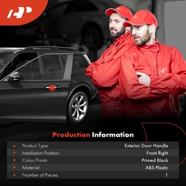 A-Premium Front Right Passenger Side Exterior Door Handle Compatible with Jeep BU Series Renegade 2015-2021, with Keyless Entry, Primed Black, Replace# 5UW70TZZAA