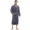 Inner Wish Mens Plush Fleece Robe, Cozy Warm Bathrobe Fuzzy