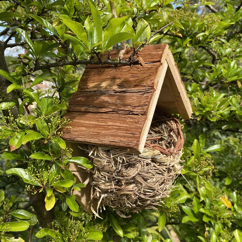 Woven House Martin Bird Nester with Roof