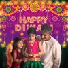 Happy Diwali LED Light Backdrop Banner Decorations, Indian Diwali Backdrop