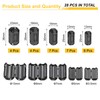 sourcing map 28Pcs 5 Sizes Clip-on Ferrite Ring Core, Ferrite