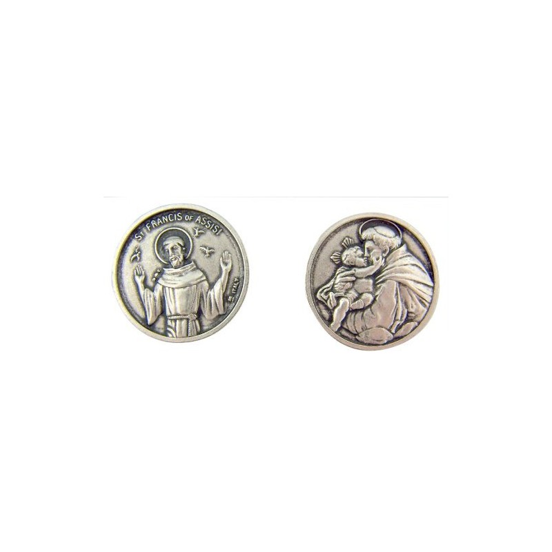Religious Gifts Catholic 1 Inch Silver Tone Saint Francis of