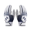 UA Clean Up Batting Gloves White/Midnight Navy/Midnight Navy LG, white