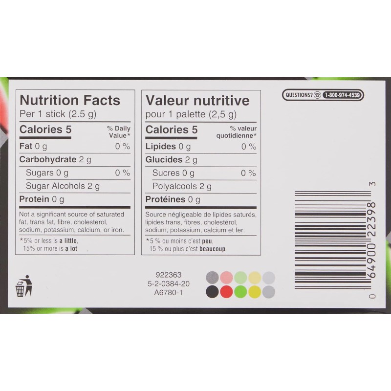 5 Wrigley 5 Prism Electric Watermelon Gum, 10ct x 15pcs,